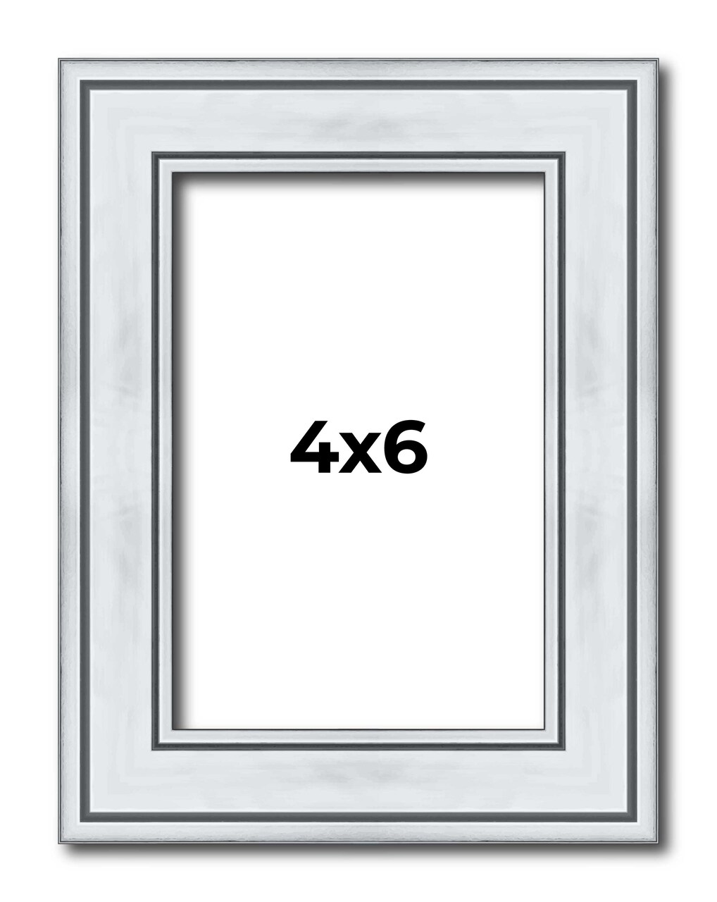Photo Size Classic Silver Picture Frame - UV Acrylic, Foam Board Backing, Hanging Hardware